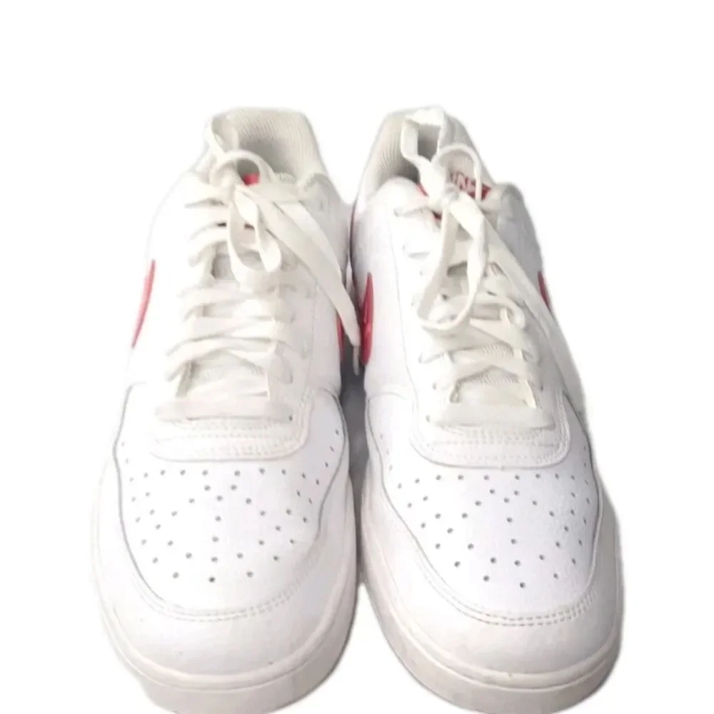 Nike Court Vision Low Shoes Men's Size 9.5 Sneakers Swoosh Print Red DM7588-100